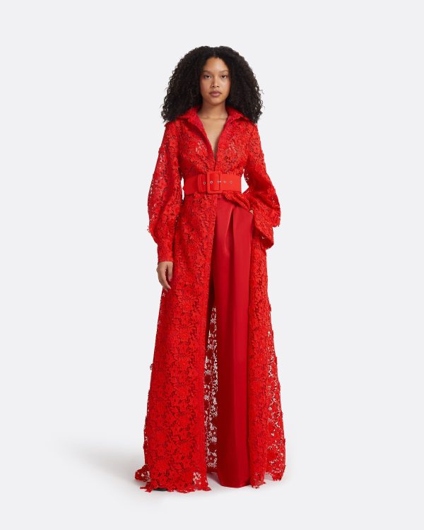 Salma Lacquer Red Long Dress - Image 5