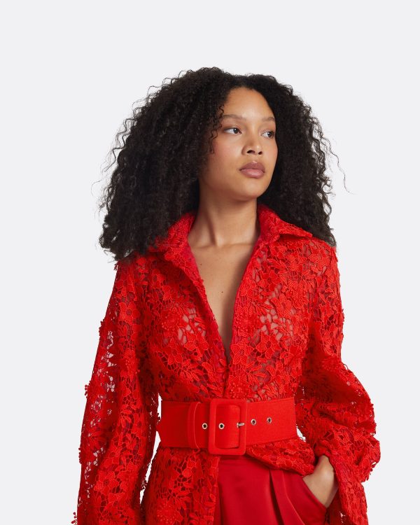 Salma Lacquer Red Long Dress - Image 6
