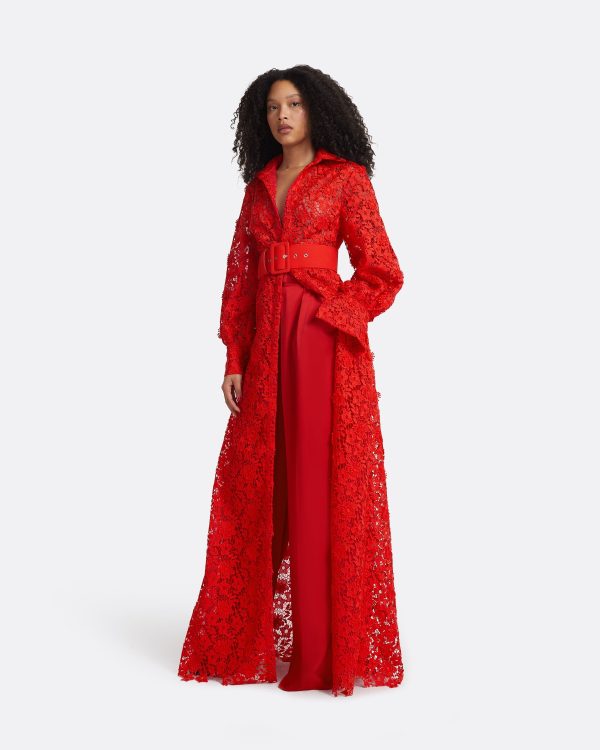 Salma Lacquer Red Long Dress - Image 7