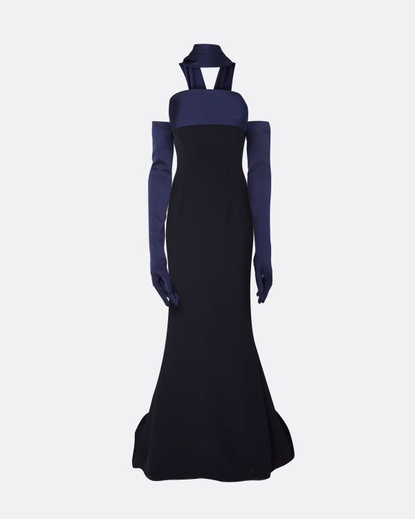 Roshana Midnight Navy Long Dress - Image 6
