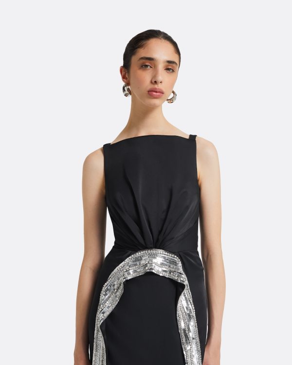 Bodrum Black Long Dress - Image 3