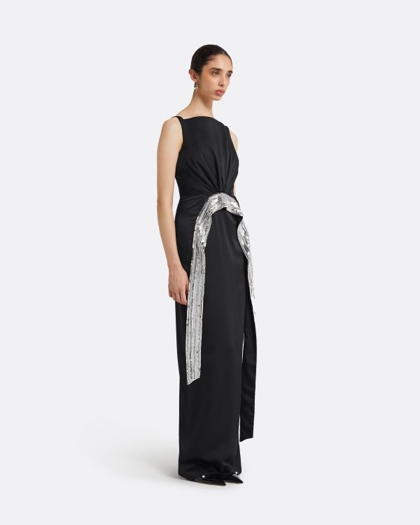 Bodrum Black Long Dress - Image 4