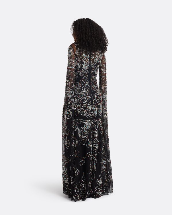 Talina Black Long Dress - Image 2