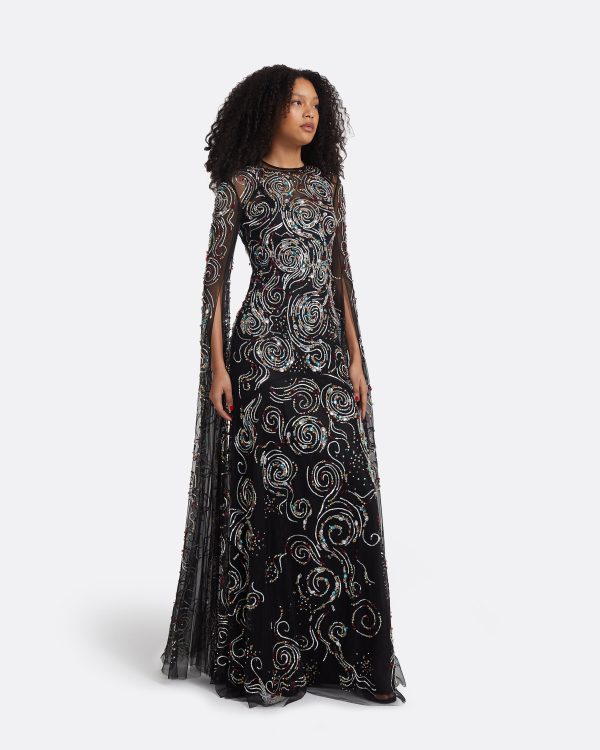 Talina Black Long Dress - Image 4