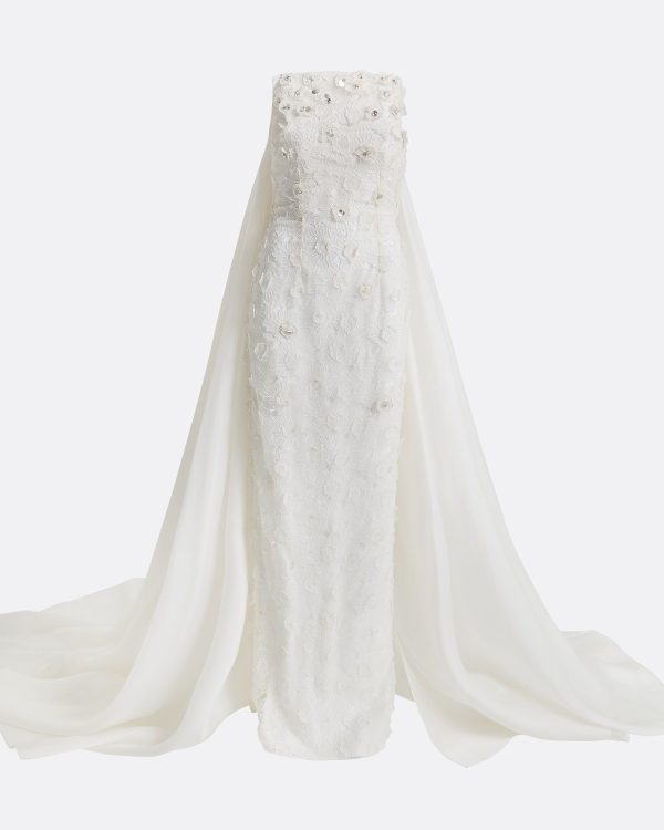 Olena Ivory Long Dress - Image 5