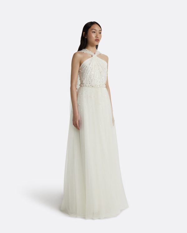Tabia Ivory Long Dress - Image 4
