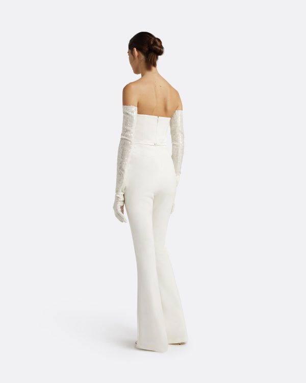 Antonia Ivory Sequins Gloves - Image 3