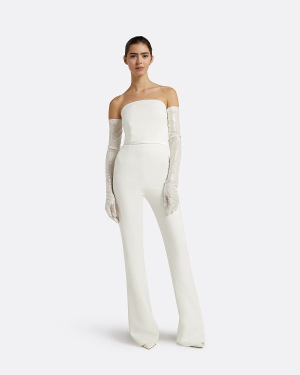 Antonia Ivory Sequins Gloves - Image 4