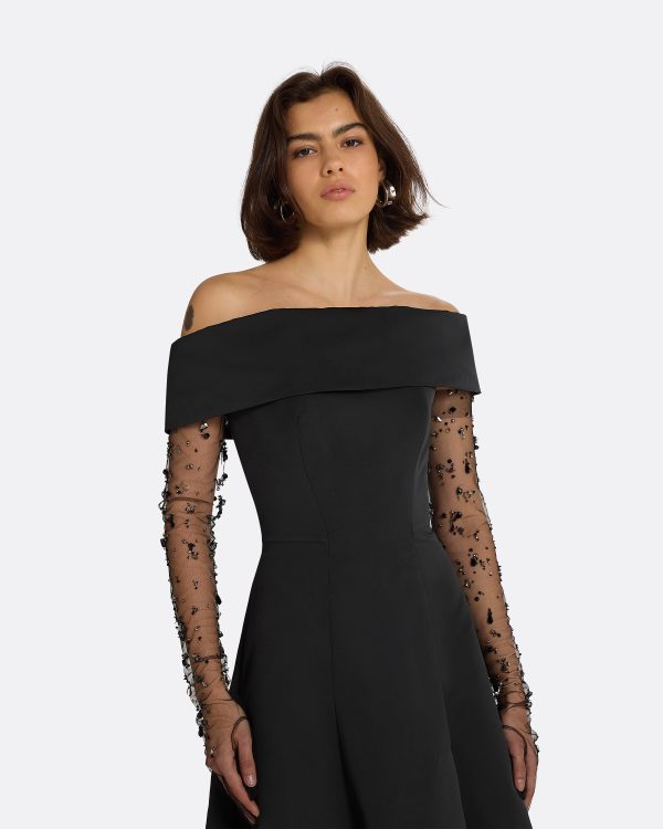 Astin Black Cluster Drops Embroidered Gloves - Image 6