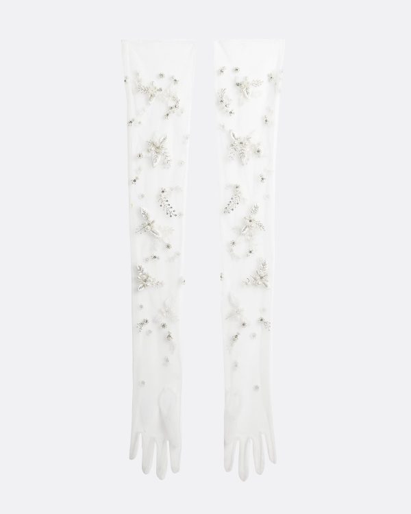 Astin Ivory & Pearl Floral Gloves