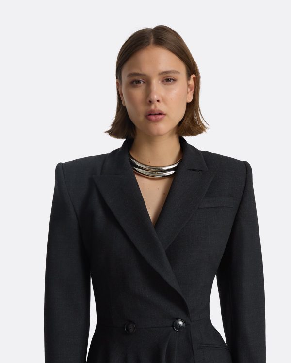 Elorena Charcoal Wool Jacket - Image 3