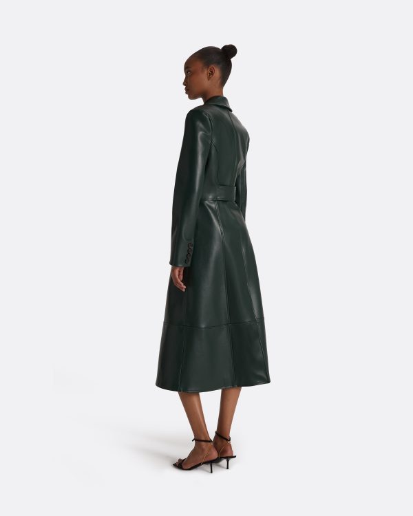 Willow Darkest Spruce Vegan Leather Coat - Image 2