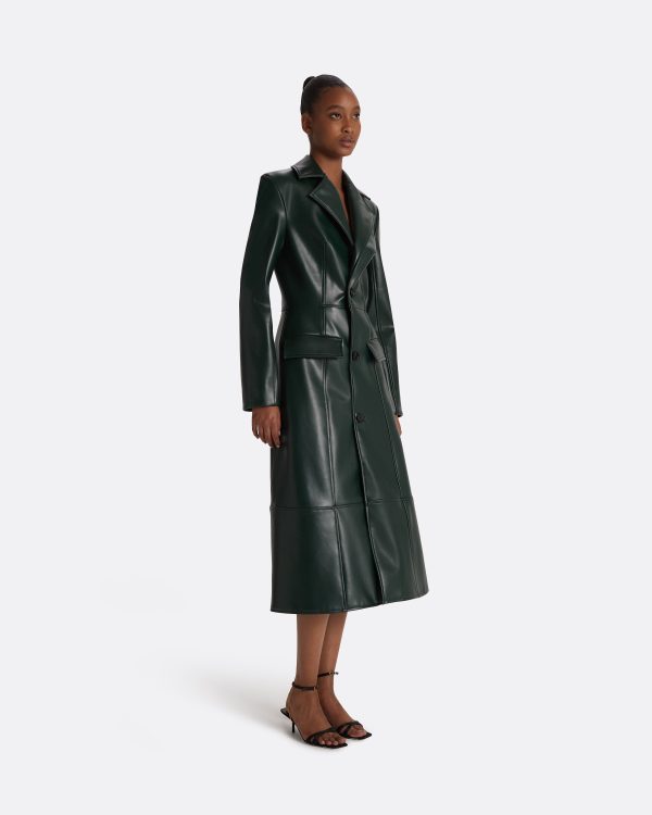 Willow Darkest Spruce Vegan Leather Coat - Image 4