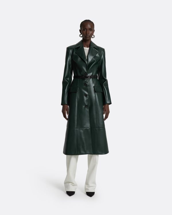 Willow Darkest Spruce Vegan Leather Coat - Image 5