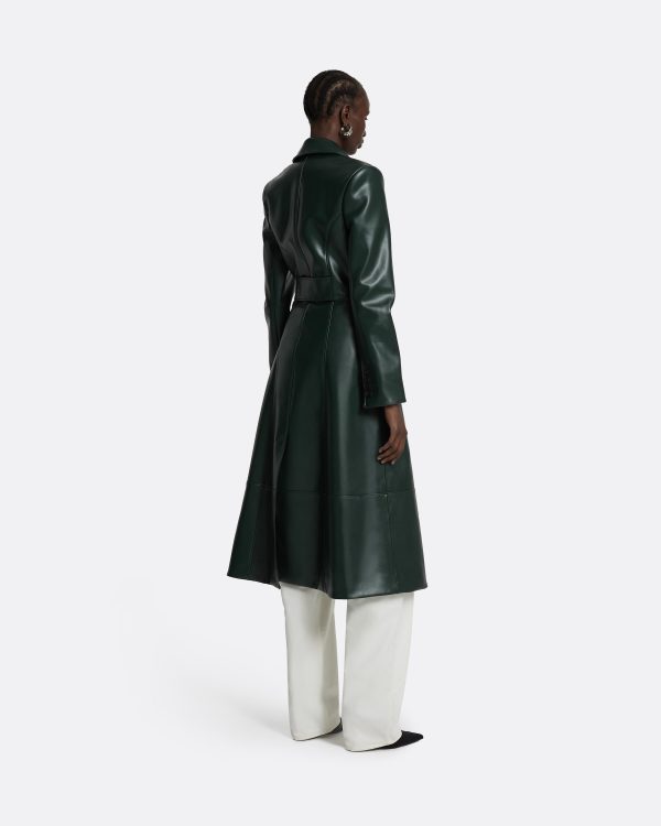 Willow Darkest Spruce Vegan Leather Coat - Image 6