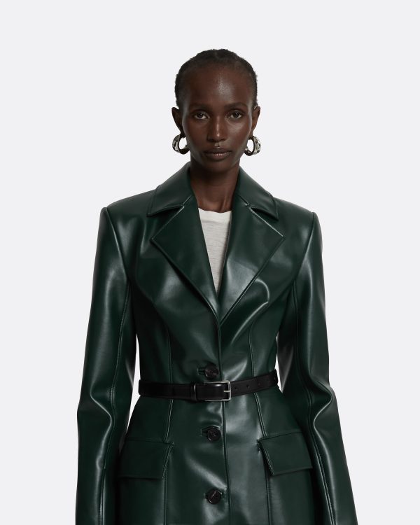 Willow Darkest Spruce Vegan Leather Coat - Image 7