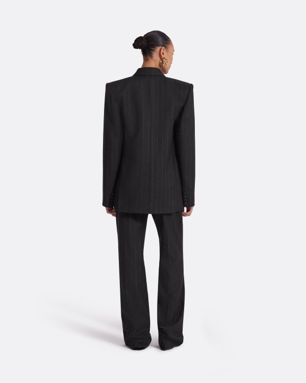 Ellan Black Pinstripe Jacket - Image 2