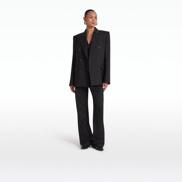 Ellan Black Pinstripe Jacket - Image 6