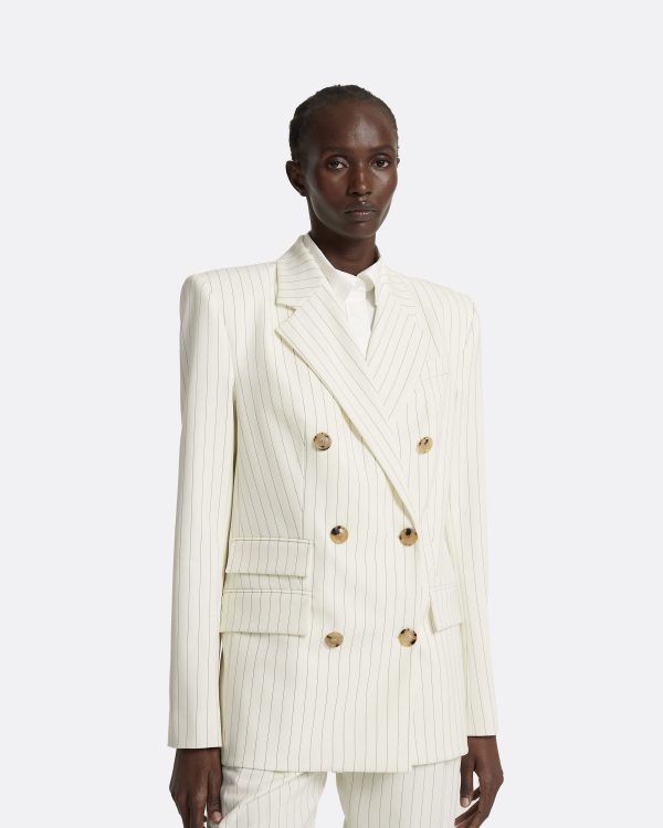 Ellan Ivory Pinstripe Jacket - Image 3