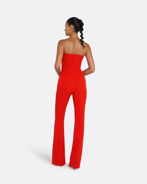 Myrine Cherry Red Jumpsuit - Image 2