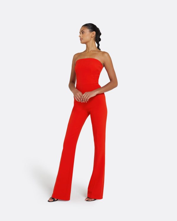 Myrine Cherry Red Jumpsuit - Image 4