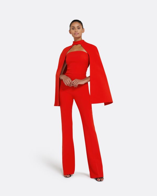 Myrine Cherry Red Jumpsuit - Image 5