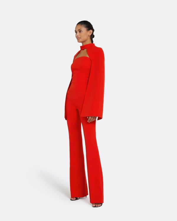 Myrine Cherry Red Jumpsuit - Image 6