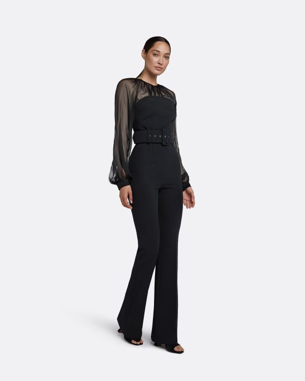 Aternia Black Jumpsuit With Buckle Belt - Image 4