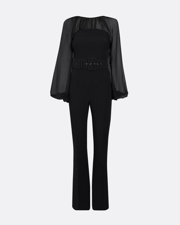 Aternia Black Jumpsuit With Buckle Belt - Image 5