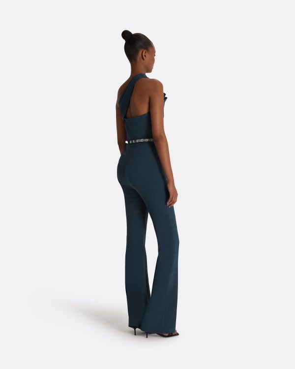 Dreida Moonlit Ocean Jumpsuit With Embroidered Belt - Image 2