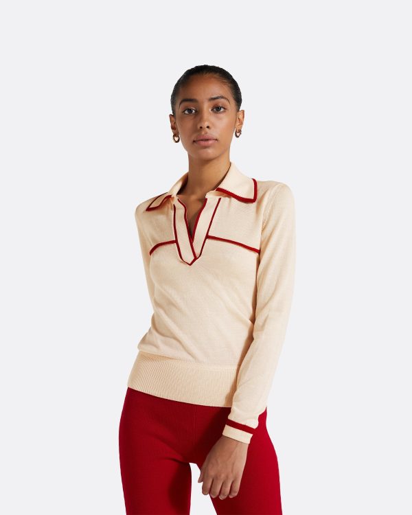 Lydie Powder & Azalea Red Knit - Image 3