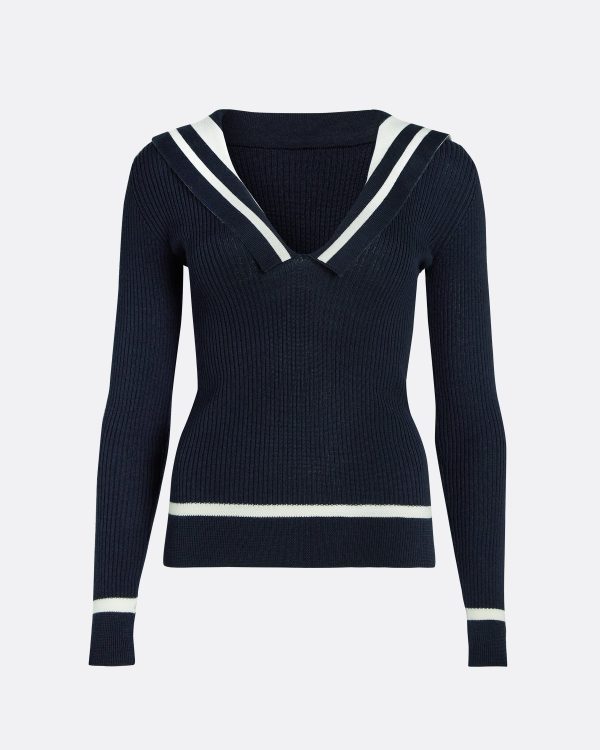 Odette Navy & Ivory Knit - Image 6