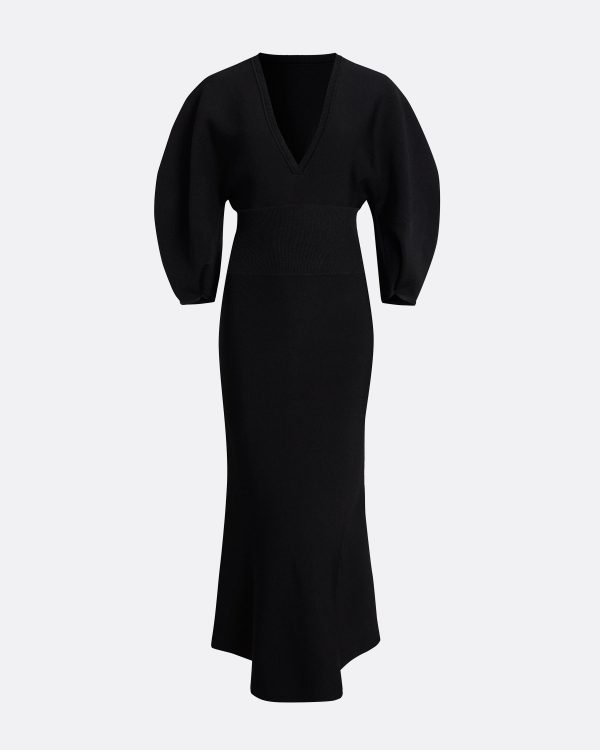 Kiera Black Knit Midi Dress - Image 5