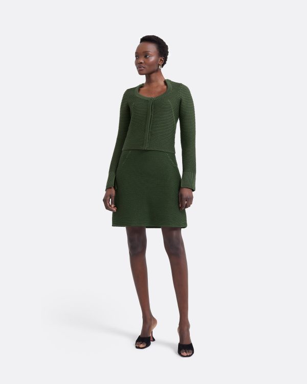Kelly Olive Crochet Skirt - Image 3