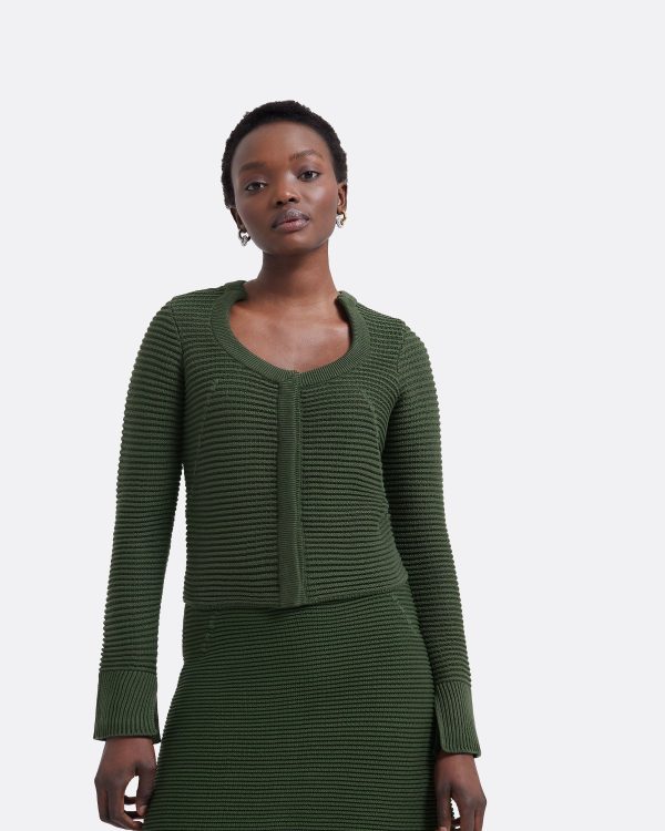 Karlotta Olive Crochet Jacket - Image 3