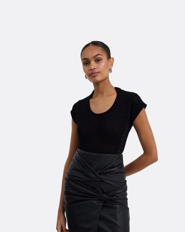 Karly Black Knit Top - Image 5