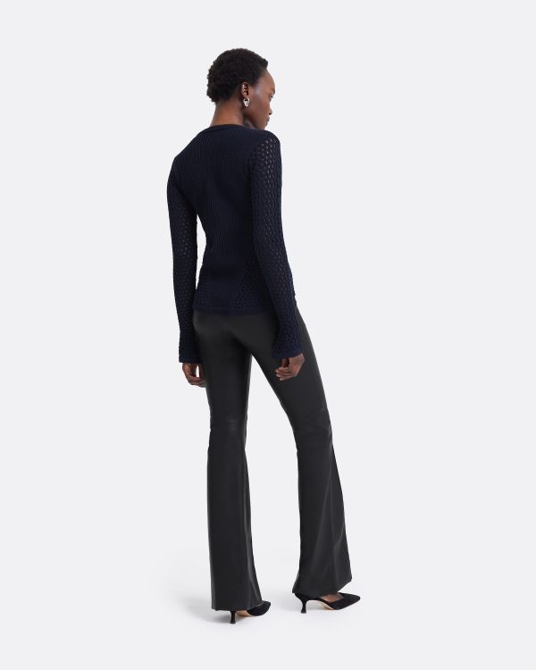 Keziah Navy Knit Top - Image 2