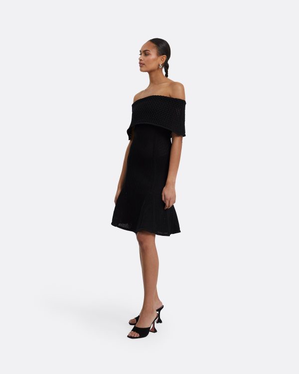Kole Black Knit Short Dress - Image 4