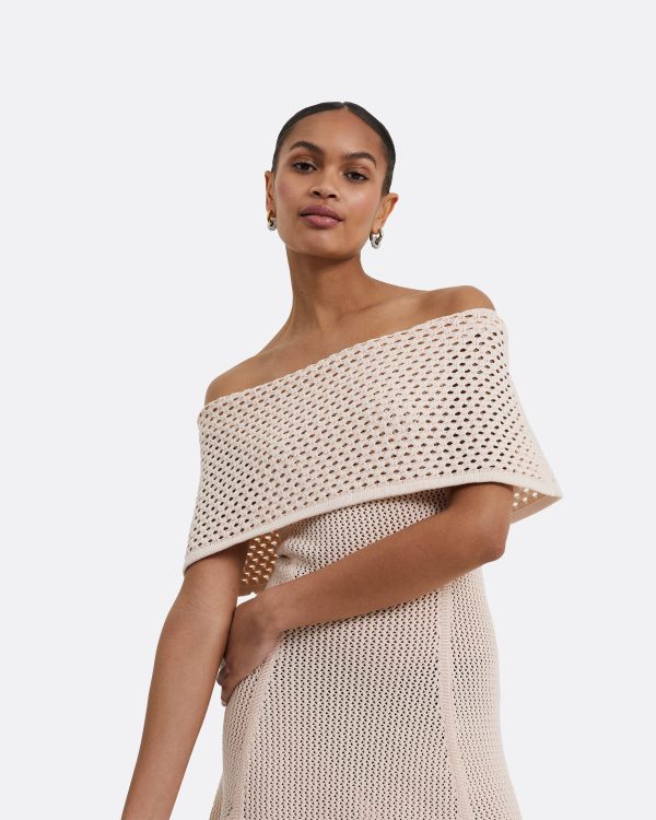 Kole Nouvelle Peach Knit Short Dress - Image 3