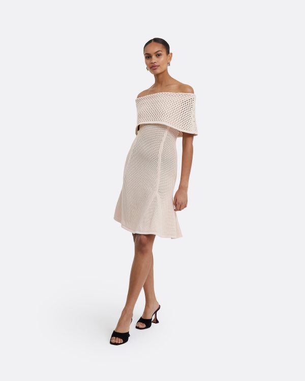 Kole Nouvelle Peach Knit Short Dress - Image 4