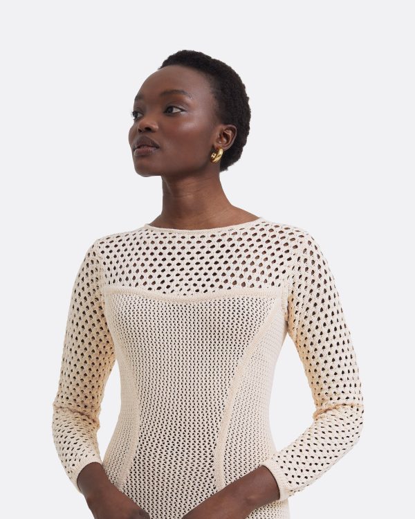 Klo Nouvelle Peach Knit Midi Dress - Image 3