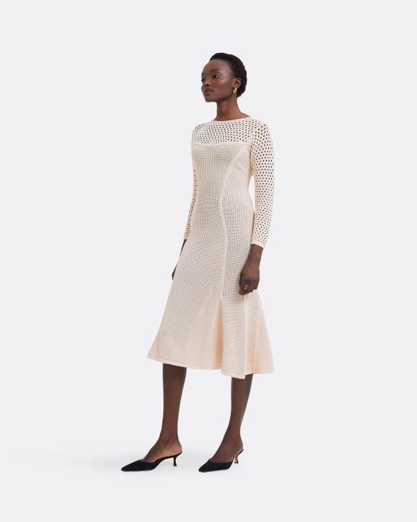 Klo Nouvelle Peach Knit Midi Dress - Image 4