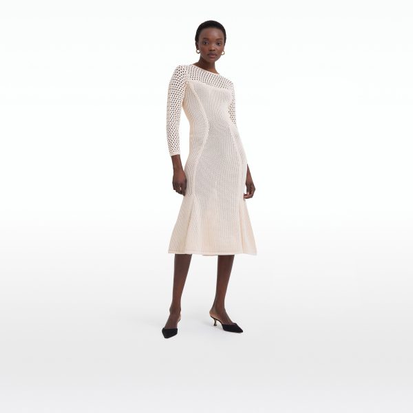 Klo Nouvelle Peach Knit Midi Dress - Image 6