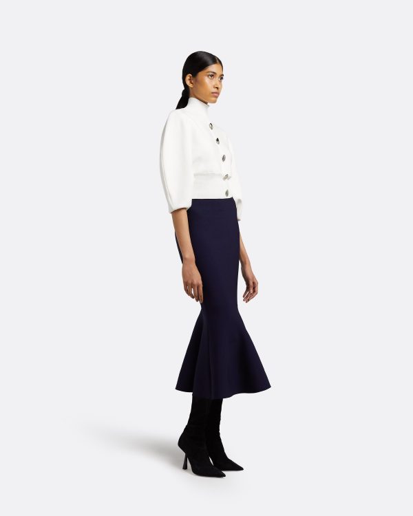 Kimberley Navy Knit Skirt - Image 3