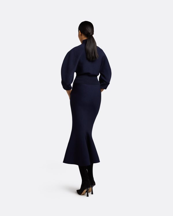 Kimberley Navy Knit Skirt - Image 4