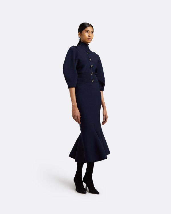 Kimberley Navy Knit Skirt - Image 5