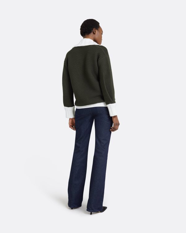 Kratos Slate Green & Ivory Knit Top - Image 2