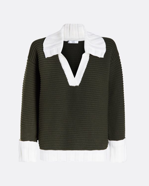 Kratos Slate Green & Ivory Knit Top - Image 5
