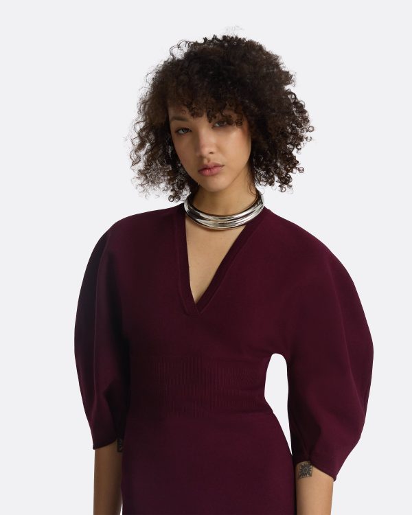 Nyla Currant Knit Midi Dress - Image 3