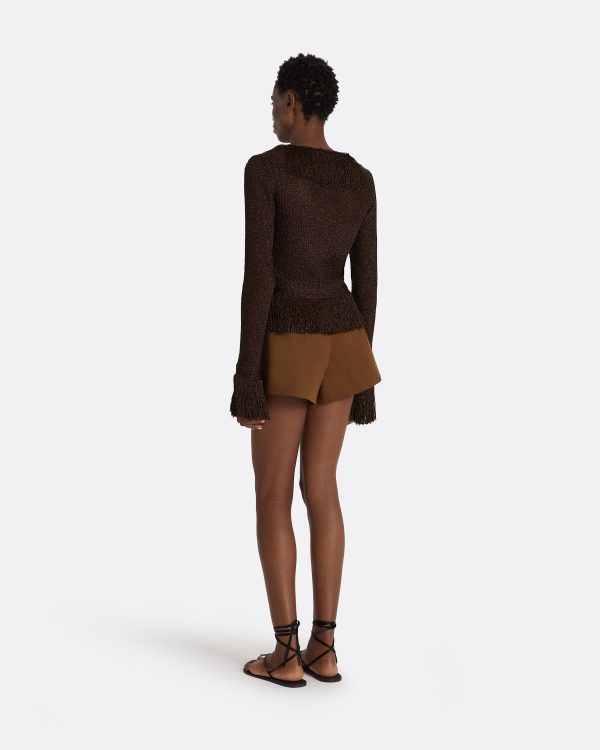 Scarlett Deep Brown Knit Jacket - Image 2